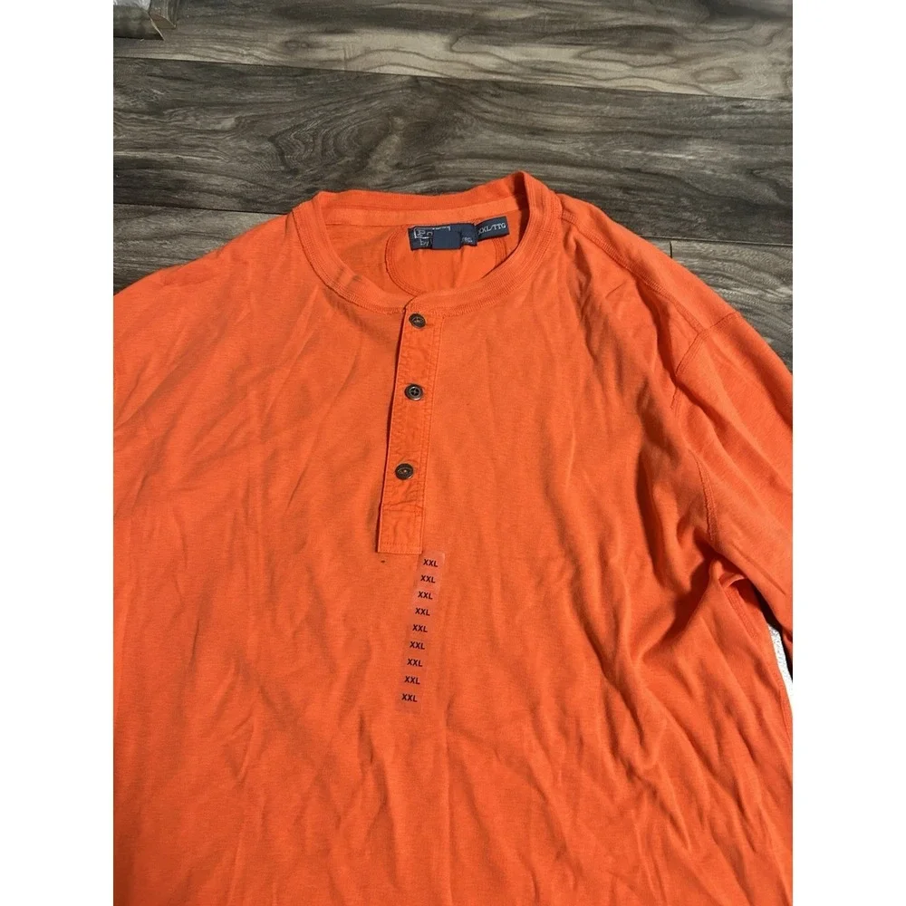 VTG Polo Ralph Lauren Mens 2XL 3 Button Henley Shirt Long Sleeve 100% Cotton 647